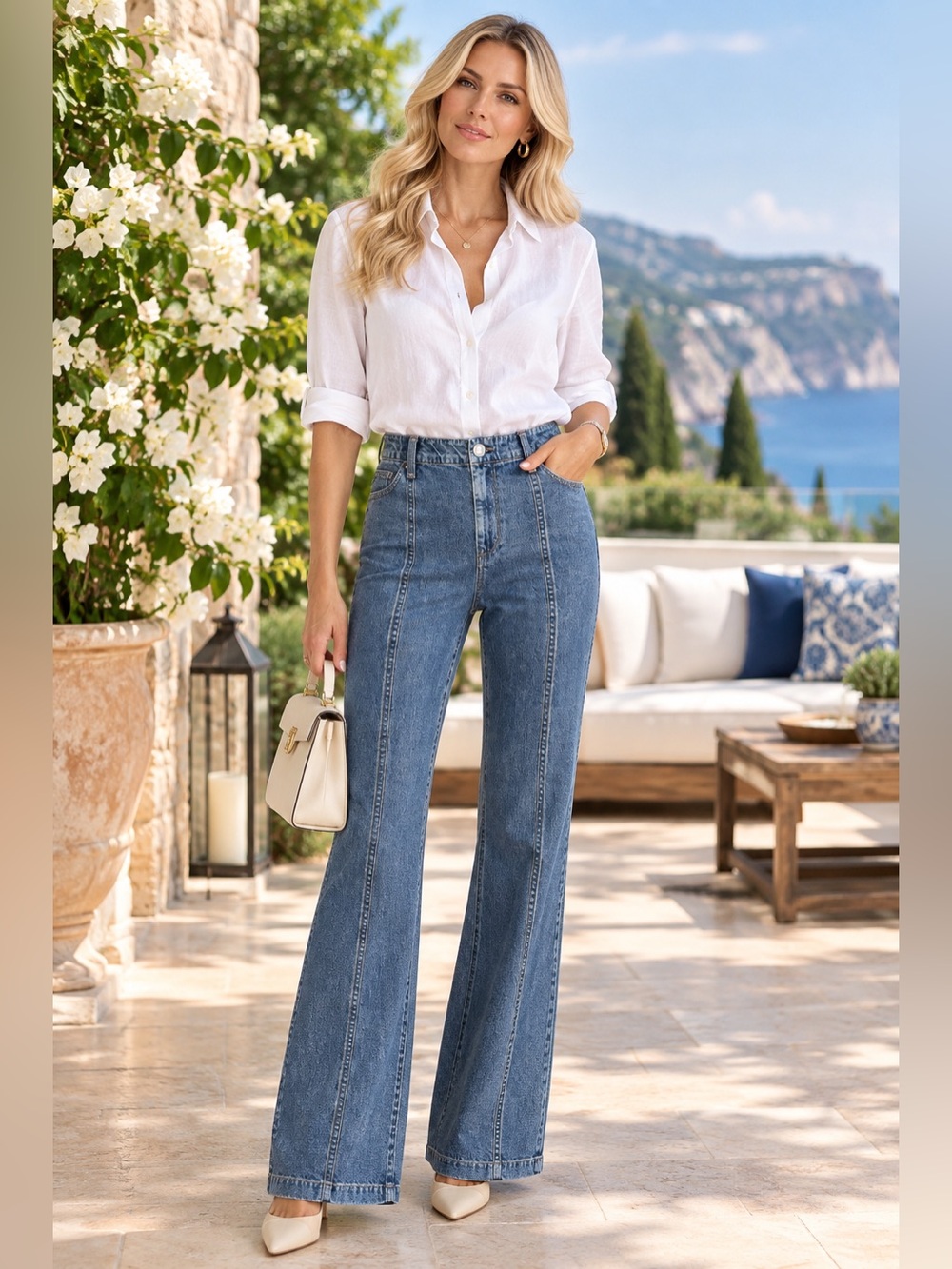 New rag & bone Miramar Olivia High Waist Wide Leg Ponte Pants